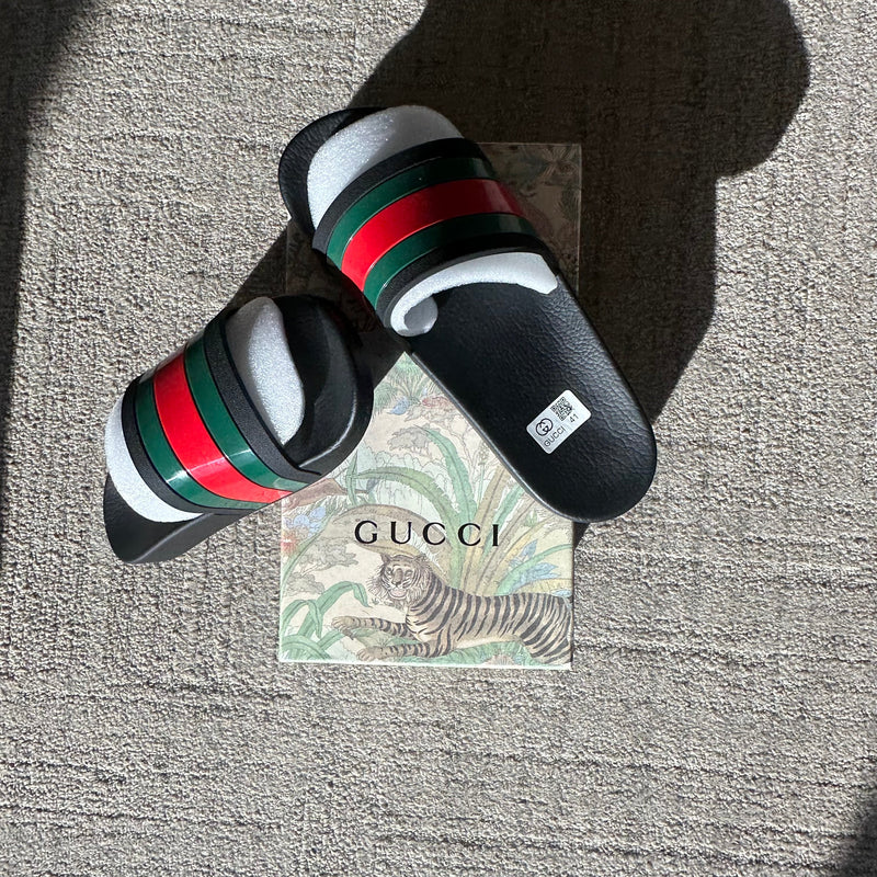 Gucci Rubber Slide Red Green (Pronta Entrega)